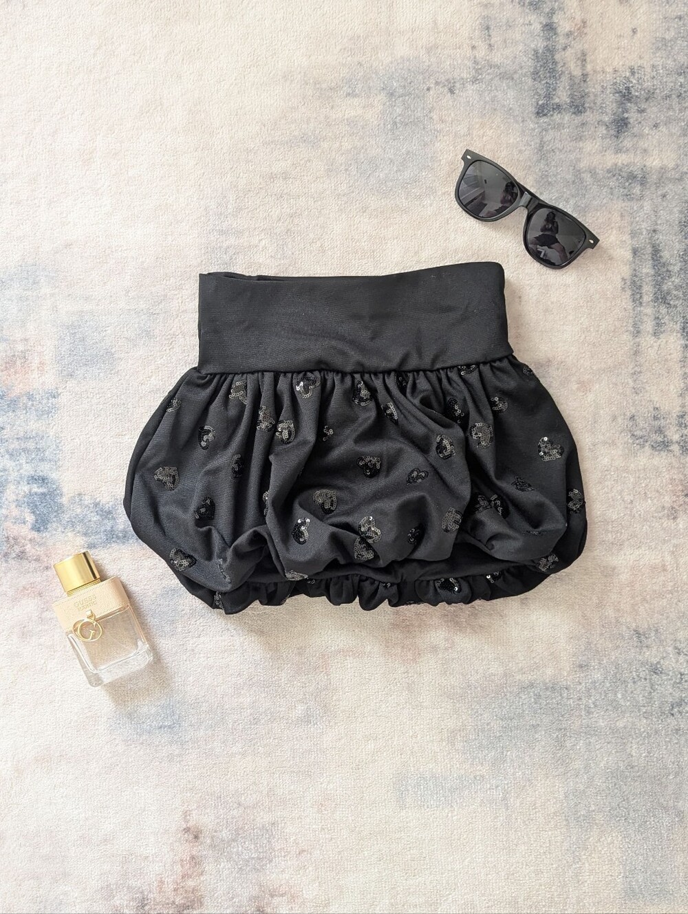 ZARA Black Sequin Bubble Skirt Girl's Size 8-9